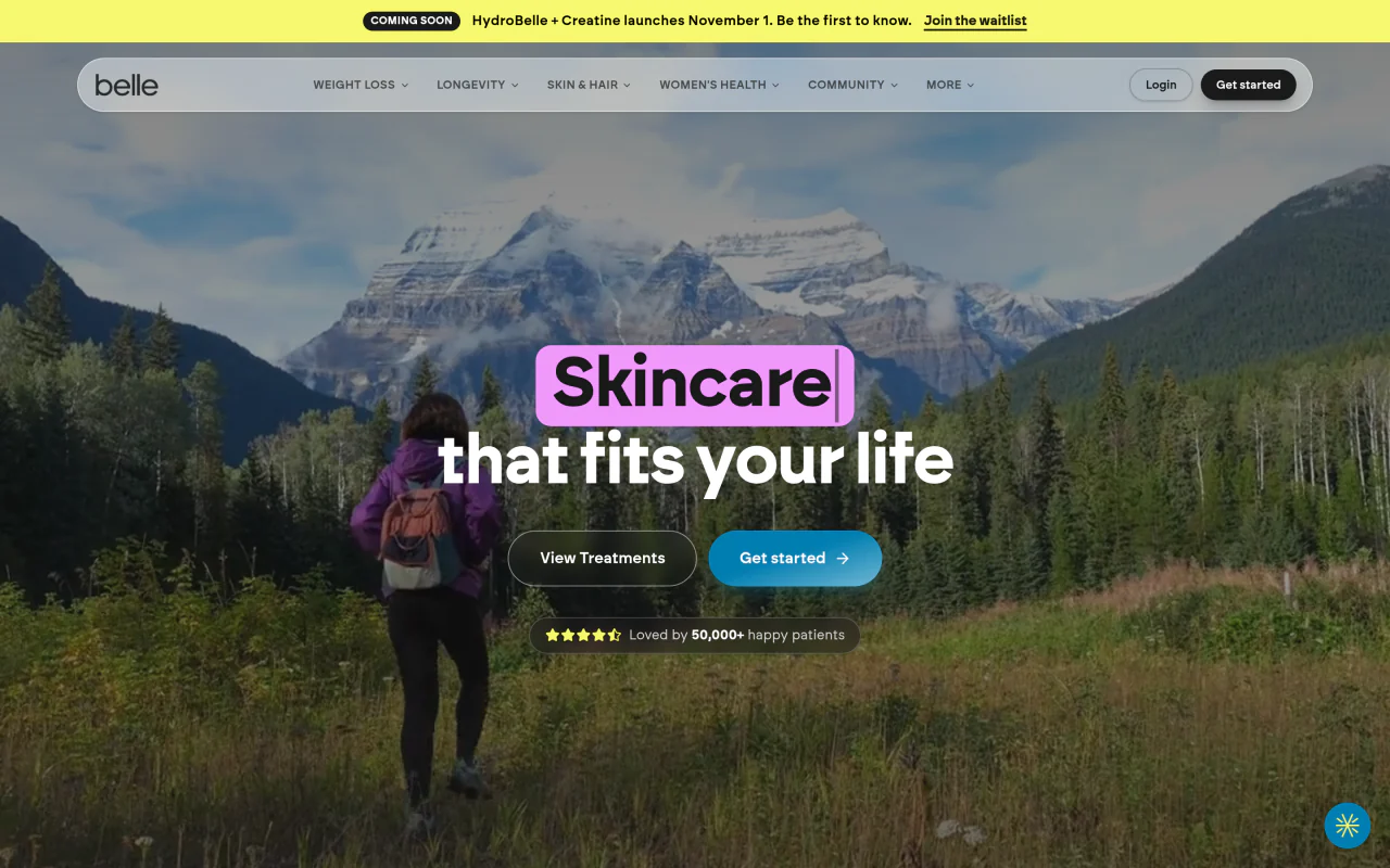 Belle homepage