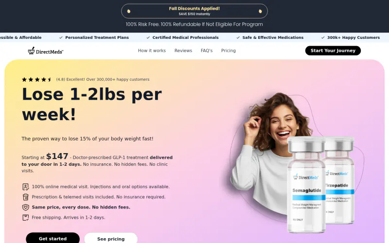 Direct Meds website screenshot