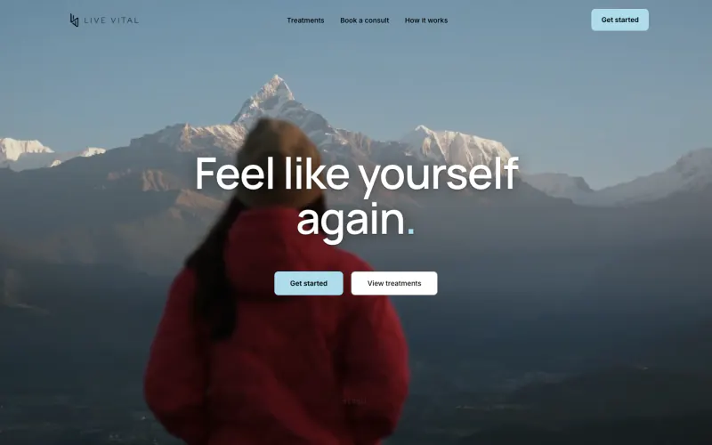 Live Vital home page screenshot