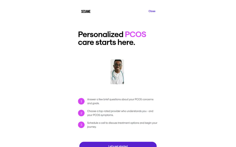 Sesame Care website screenshot