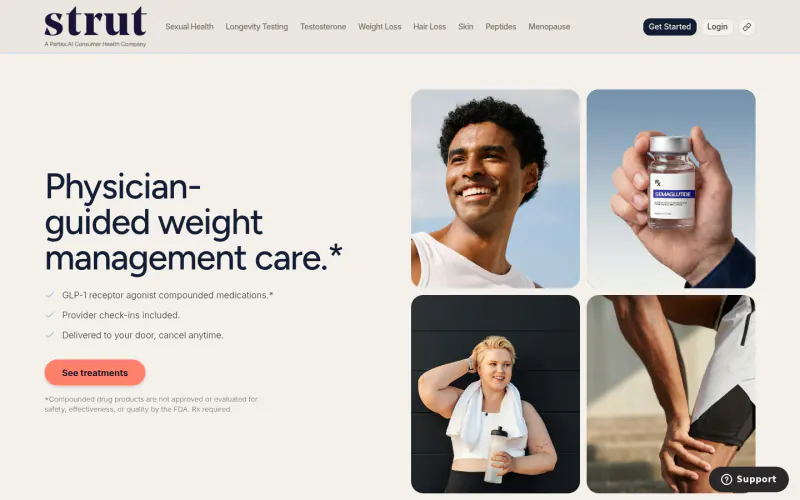 Strut Health website screenshot