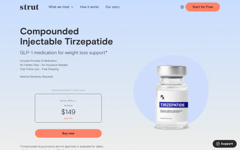 Strut Health pricing page screenshot