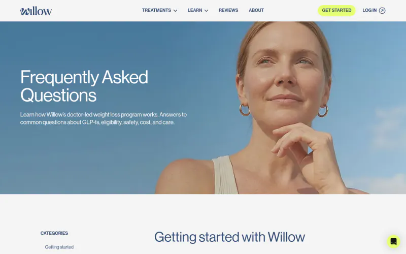 Willow website screenshot