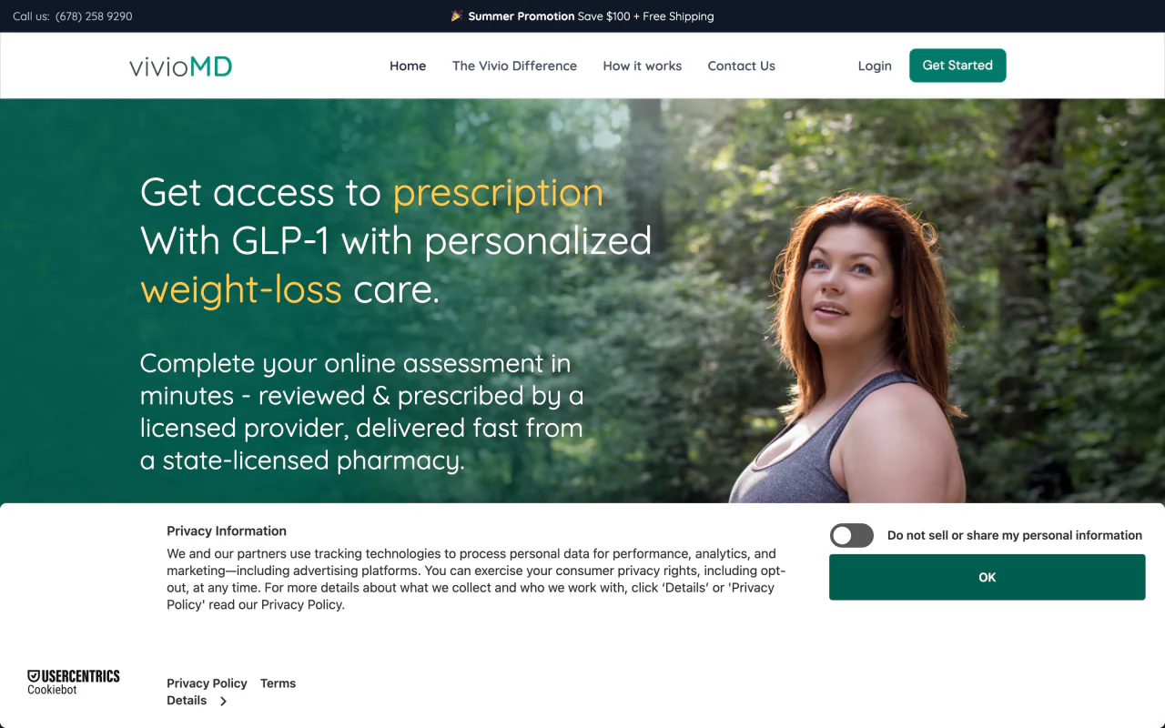 VivioMD homepage